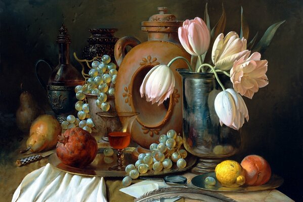 Voici une nature morte d Alexei Antonov