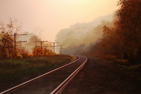 Railway in late autumn