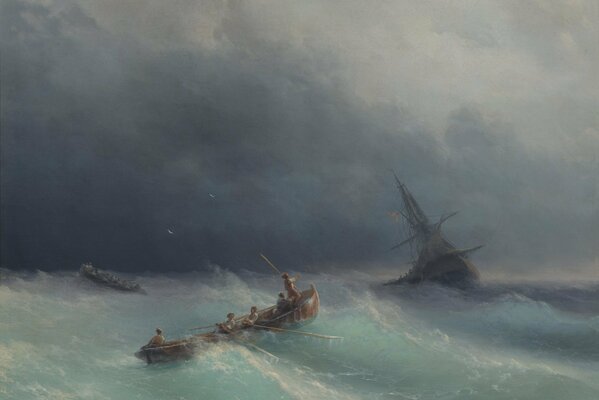 Pittura di Aivazovsky tempesta in mare 