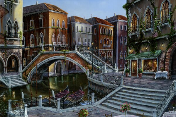 Puente sobre el río en Venecia