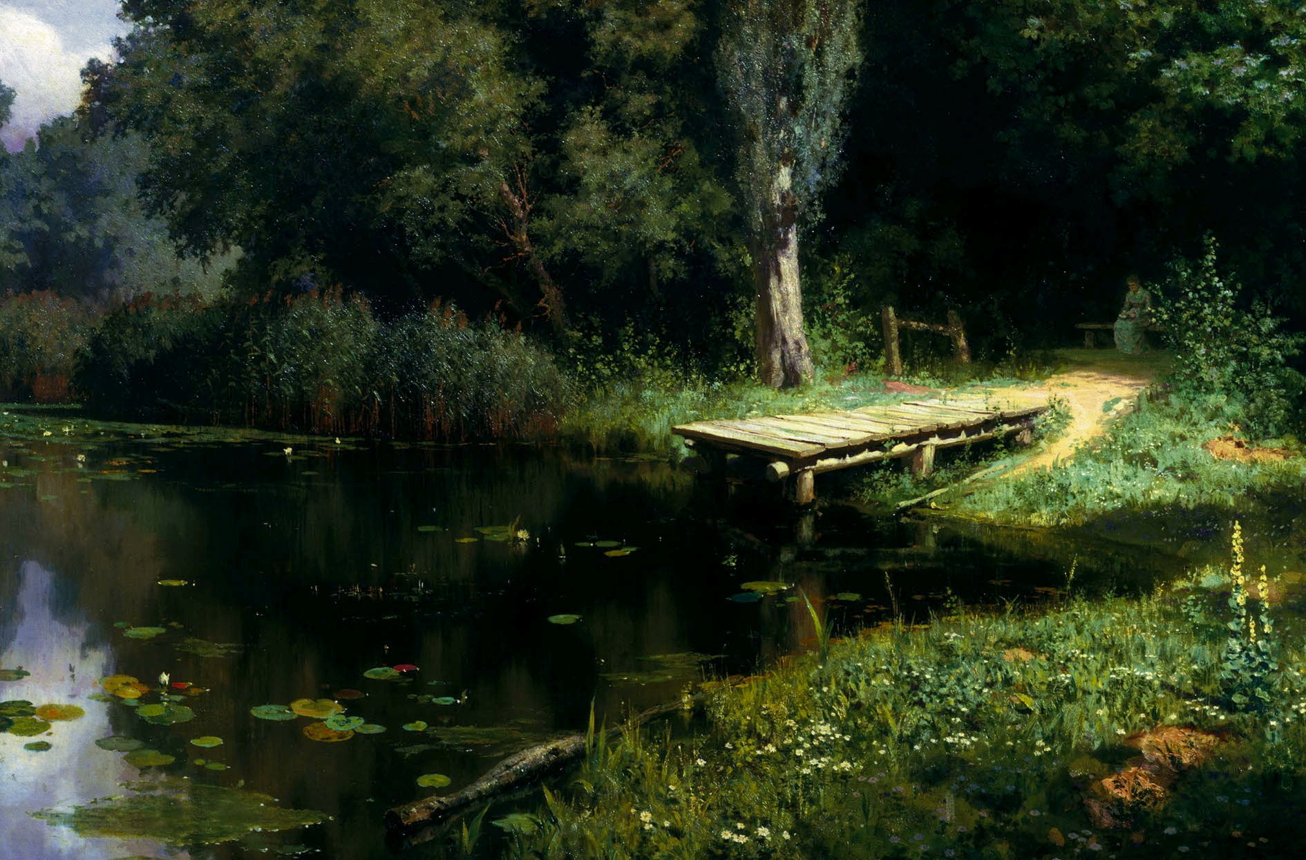 polenov ein bewachsener teich ein gemälde