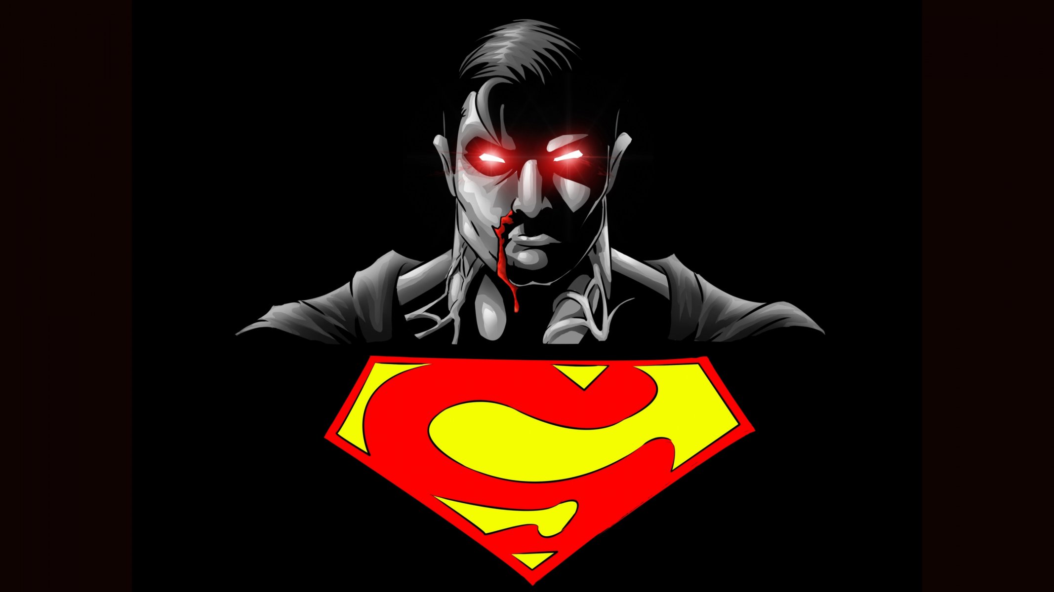 superman znak logo symbol superbohater czarne tło