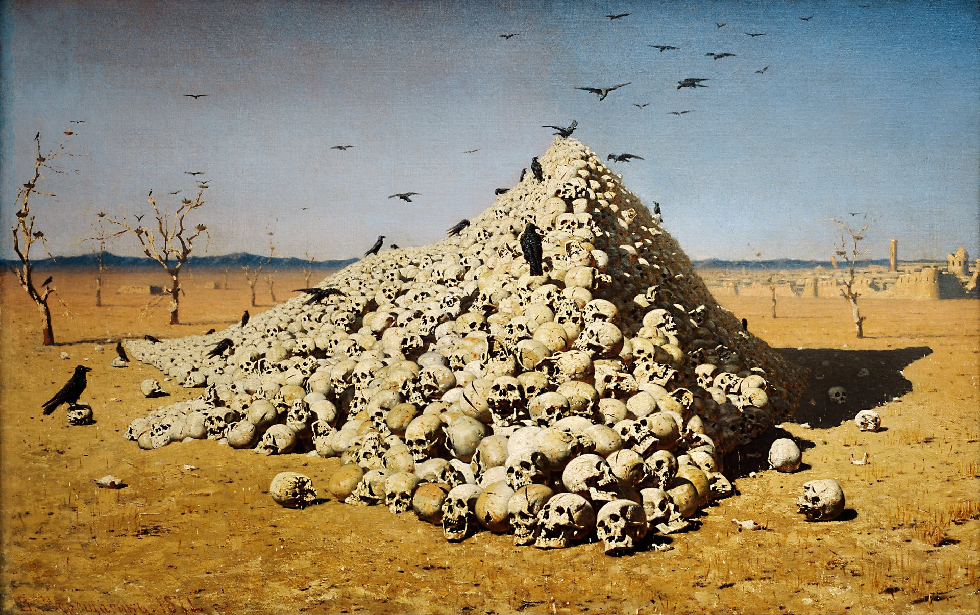 vereshchagin apoteosis de la guerra cráneos pintura