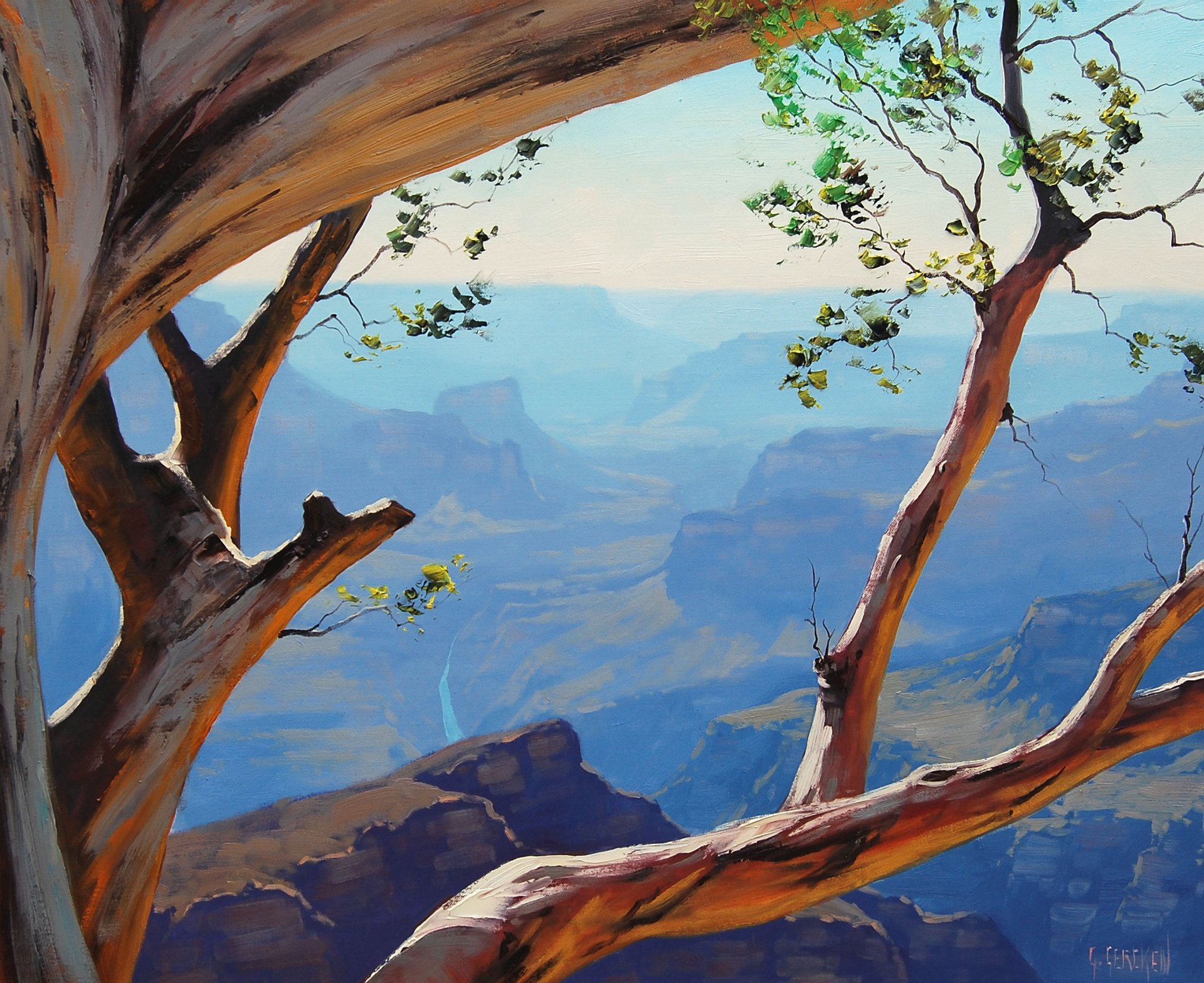 art artsaus nature tree branches canyon rock of the curve