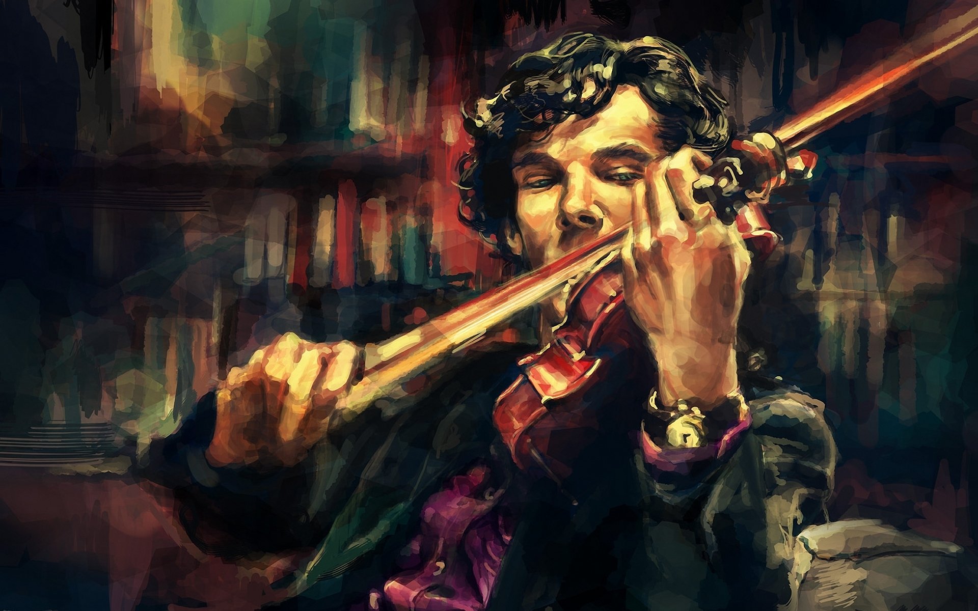 art benedict cumberbatch violon sherlock alicexz