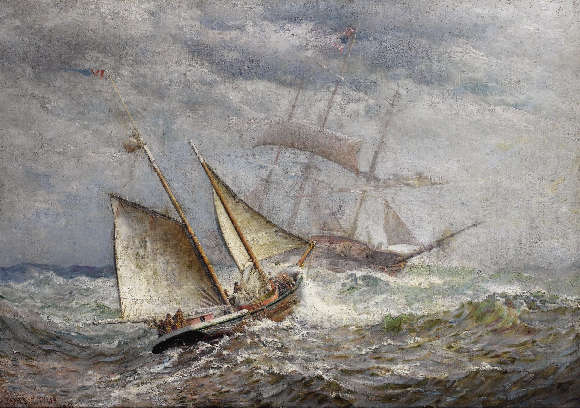 james gale tyler mer voilier tempête peinture peinture