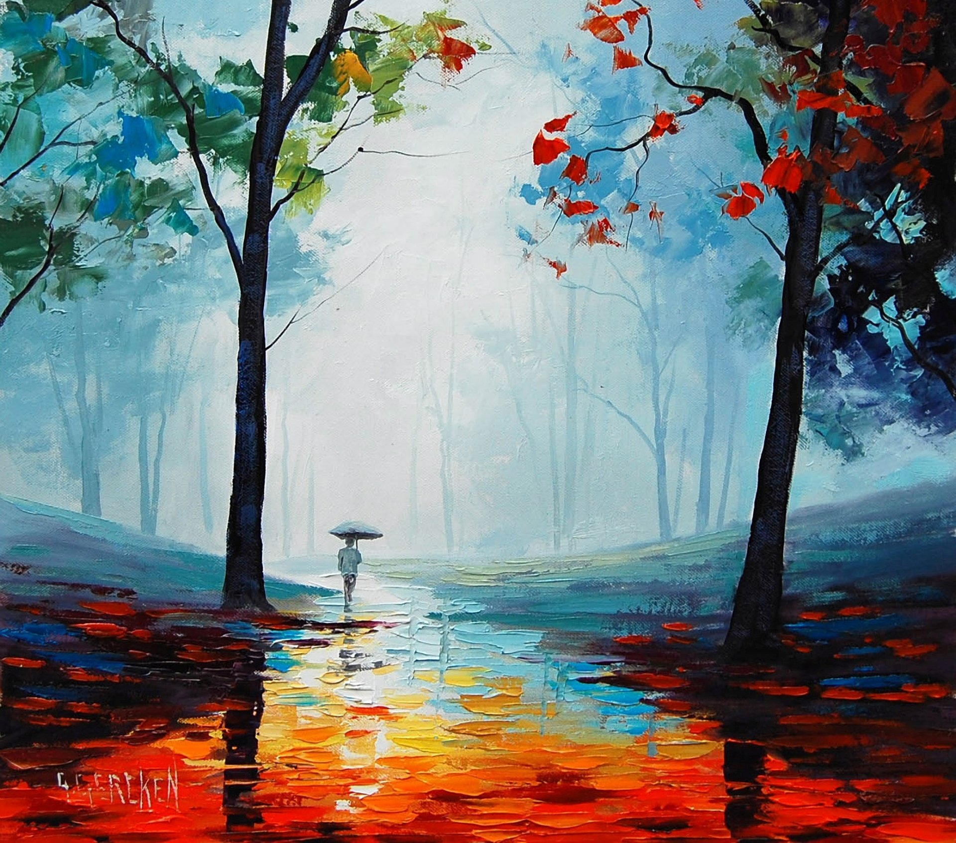 art picture artsaus wet autumn day