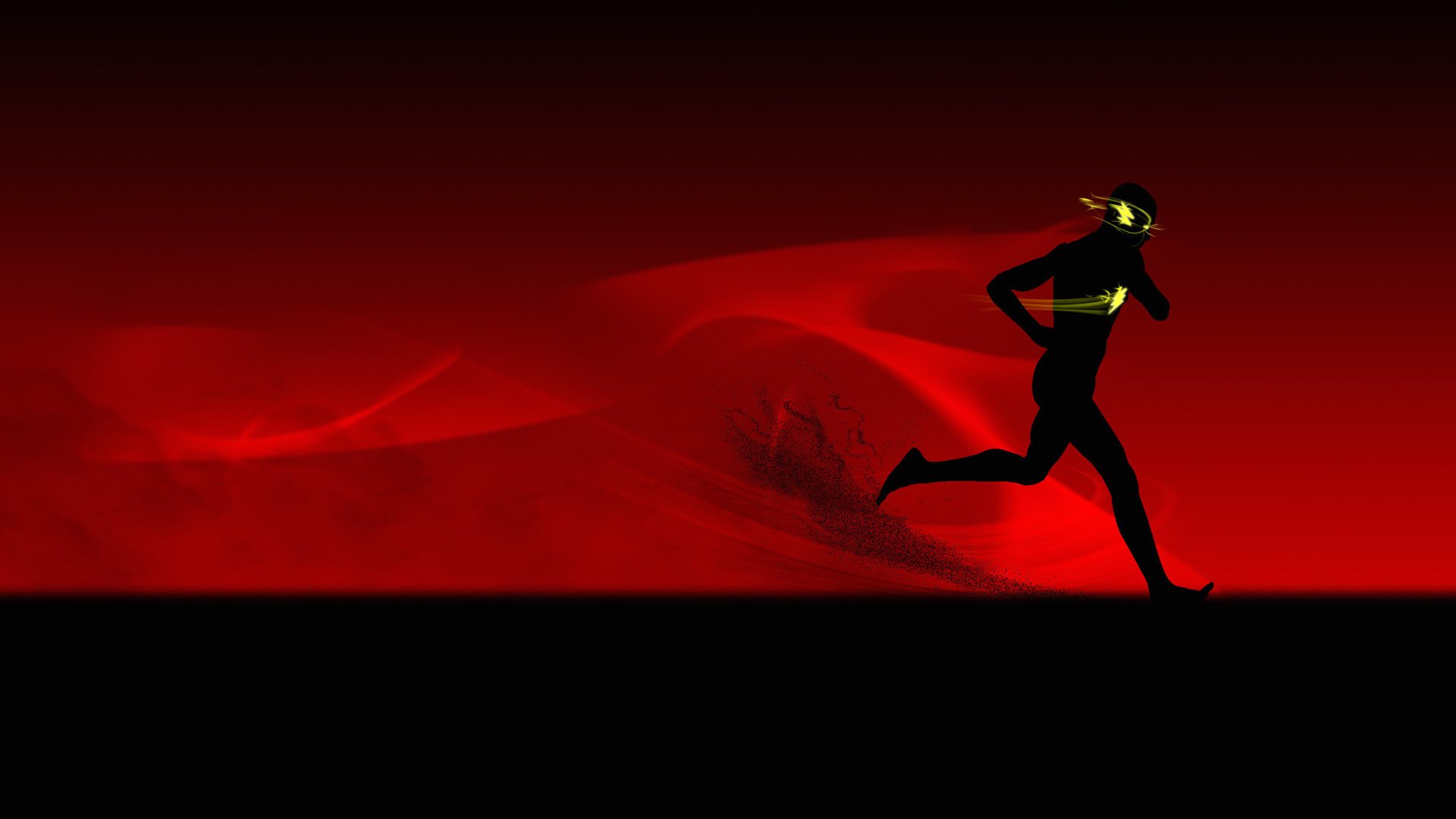 running night lights silhouette