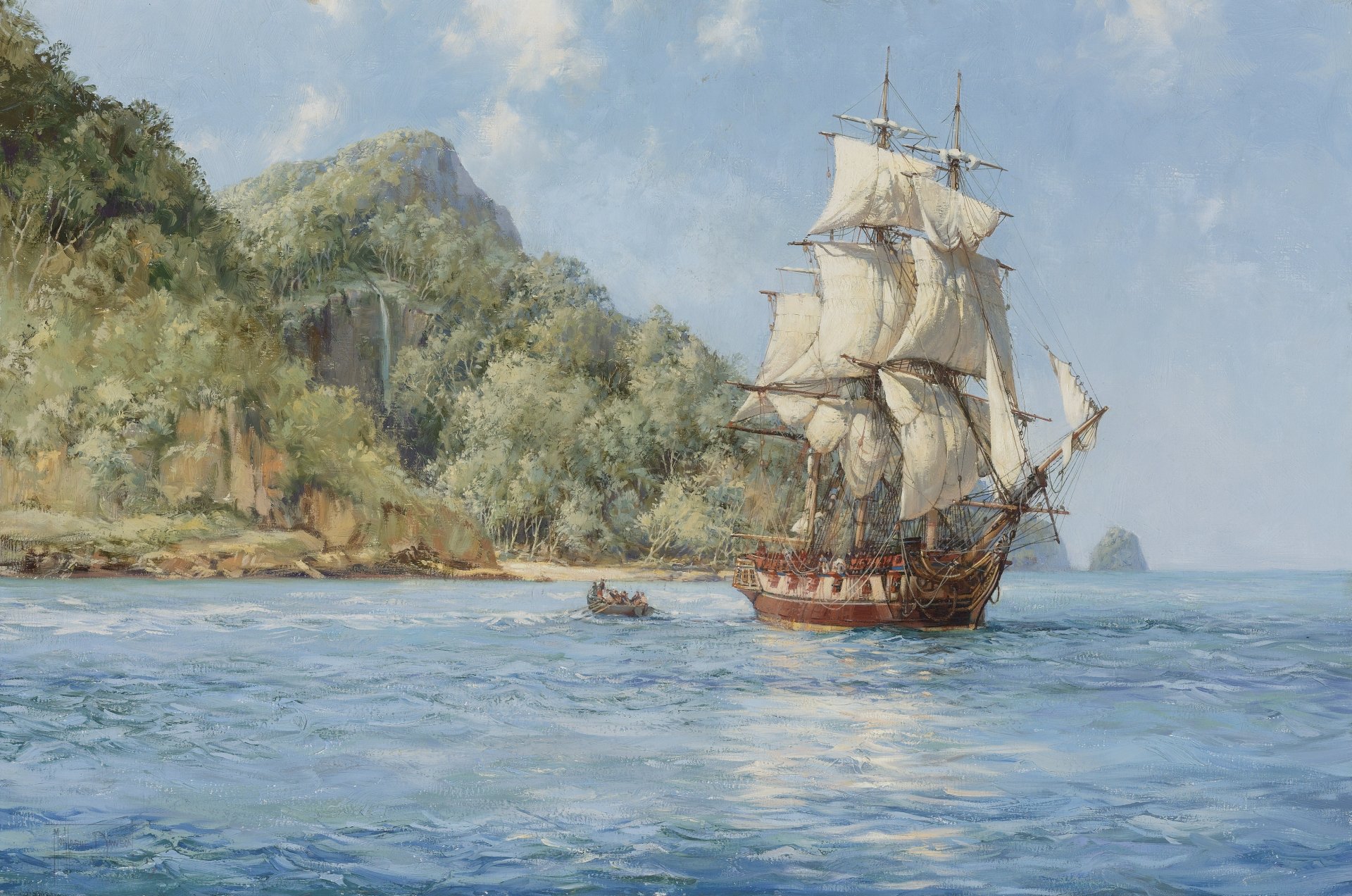 montague dawson mare barca a vela nave barca barca isola