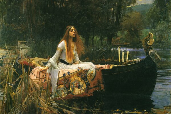 John William Waterhouse painting The Lady of Shallot