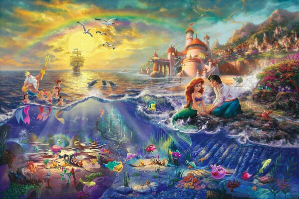 Ariel mit dem Prinzen am Ufer