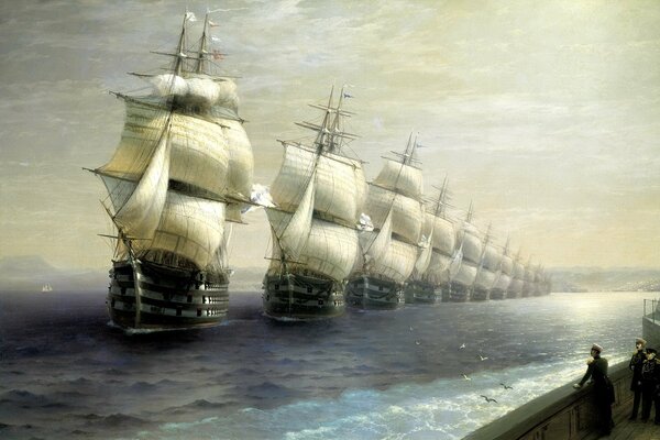 Immagine di Aivazovsky revisione delle truppe della Flotta del Mar Nero
