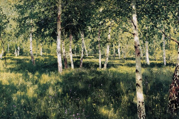 Painting by levinata birch grove