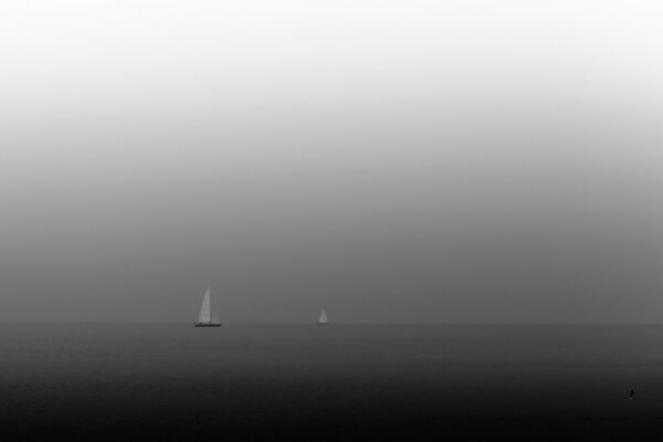 La nuit au bord de la mer, vous pouvez regarder les bateaux comme le vent souffle sur leurs voiles