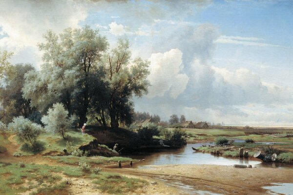 Kamenev peinture paysage rustique