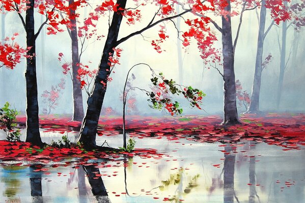 Zdjęcie jesień Rzeka Sztuka