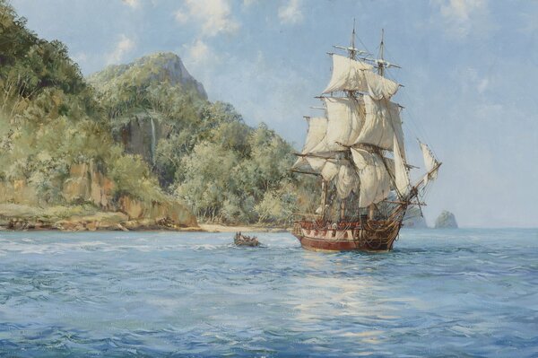 Montague Dawson s ship at sea