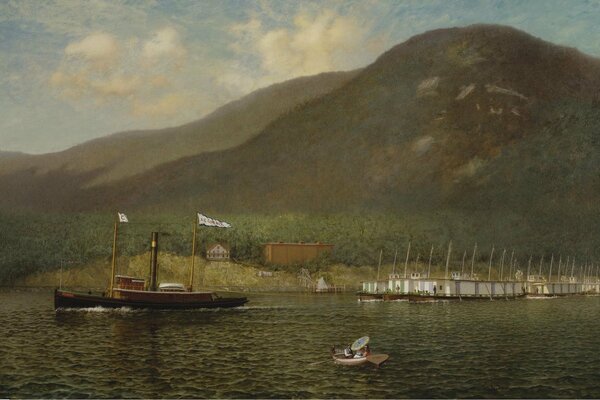 Painting river ship goryart