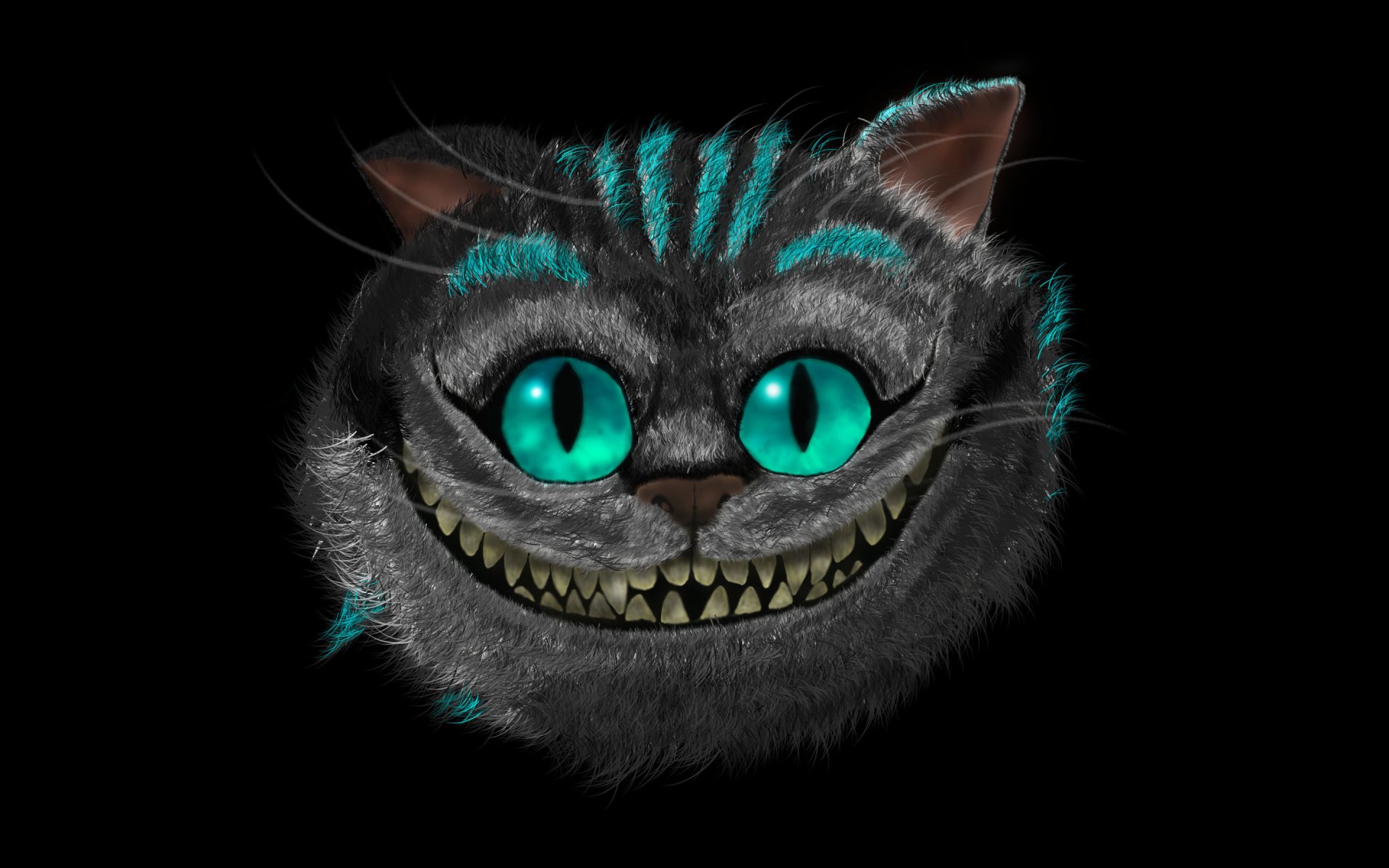 chat de cheshire alice au pays des merveilles aventures d alice au pays des merveilles art fond sombre museau sourire