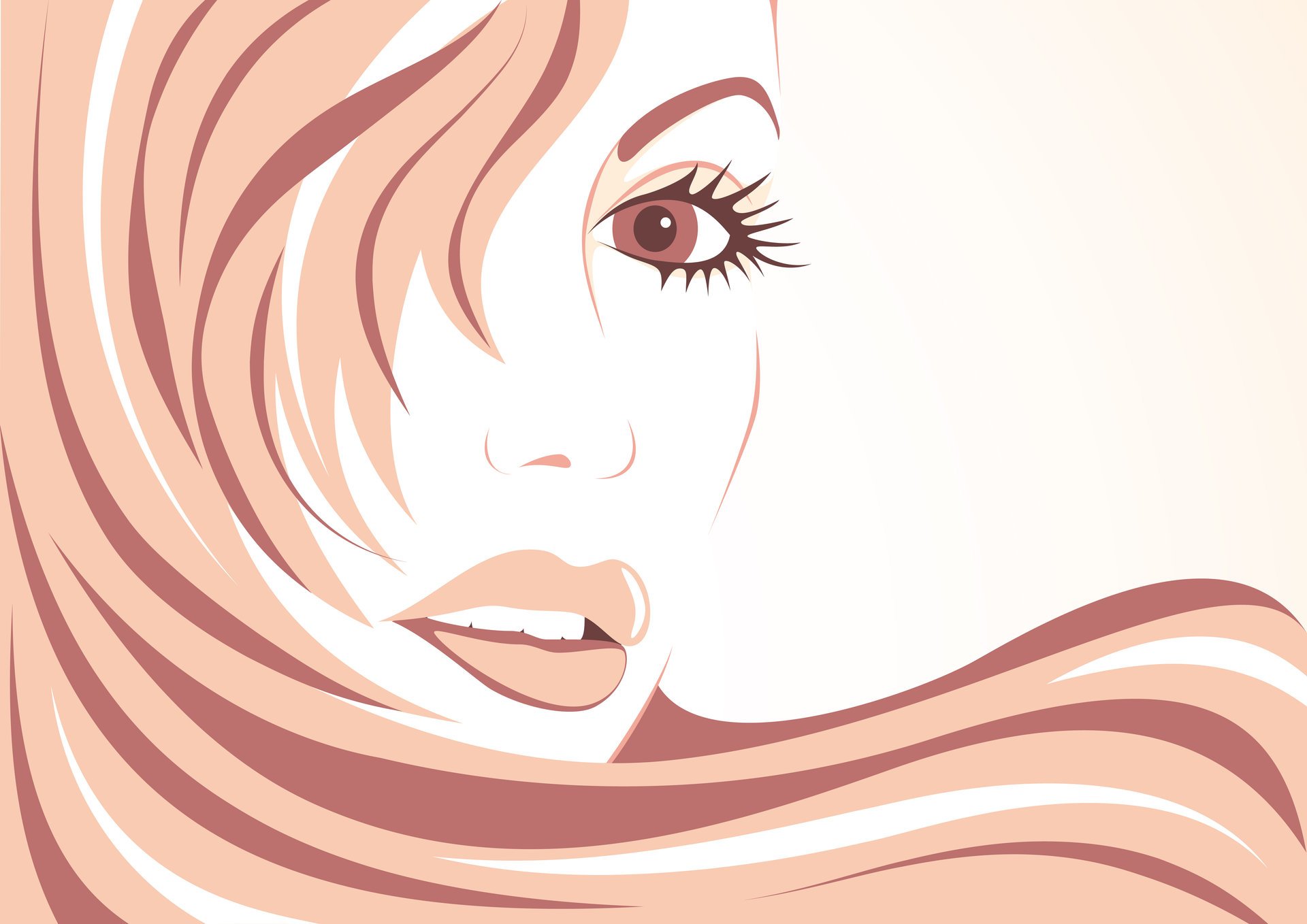 girl face vector eyelash view hair