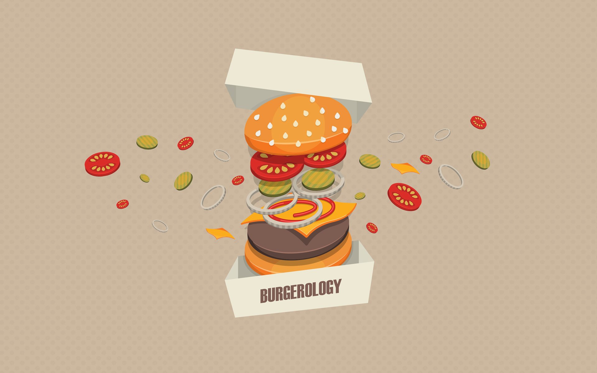 burgerology burger meat vegetables box background