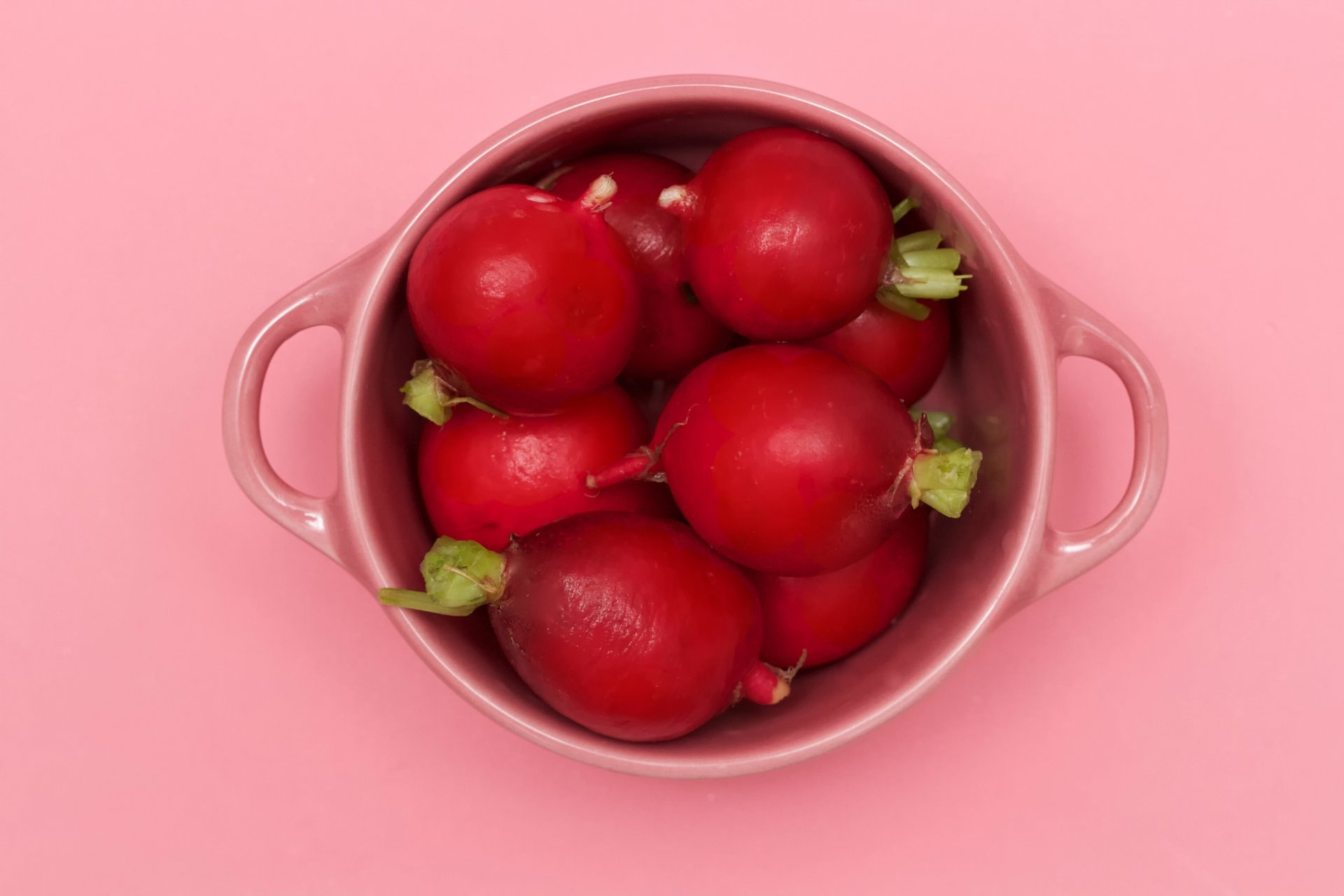 pink cubed radish cup