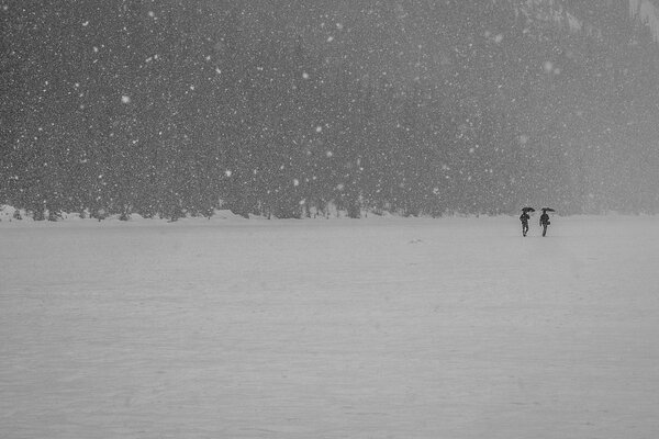 Bilder Menschen auf einem Spaziergang im Winter