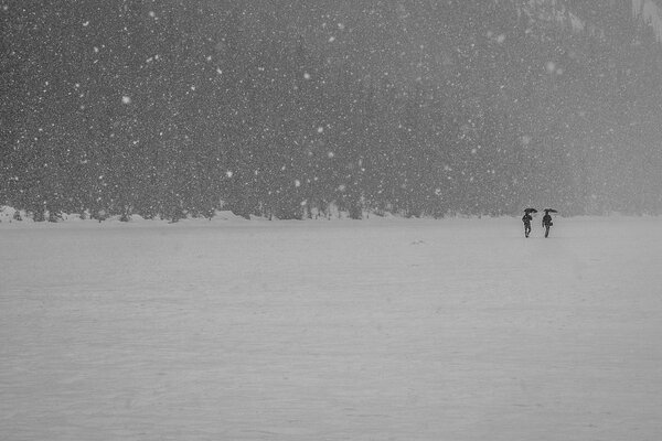 Photo people on a walk in winter