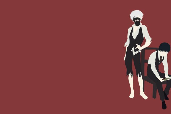 Ilustración de anime en estilo minimalista