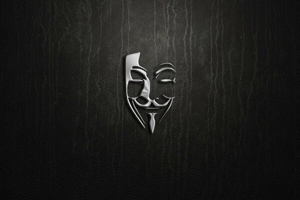 Logo argent anonyme sur fond sombre