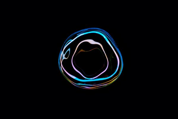 Multicolored bubble on a black background