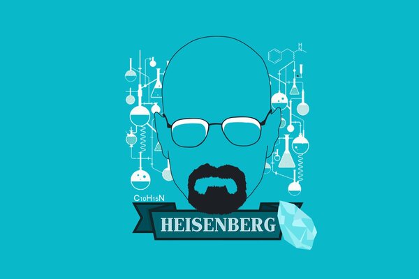 Heisenberg auf blauem Hintergrund ein Methamphetamin-Kochmeister