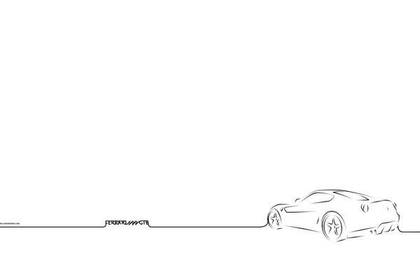 Dessin au crayon de la voiture Ferrari