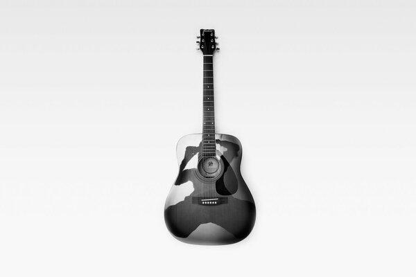 Gitara na białym tle Monochromatyczna