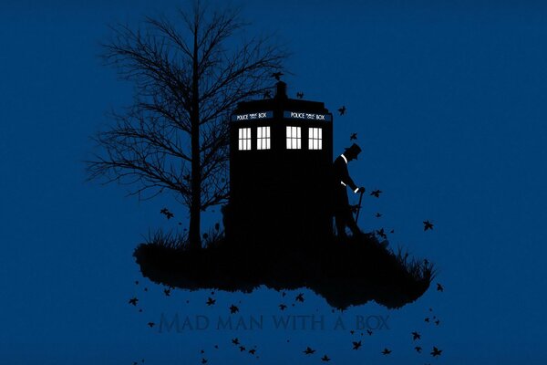 Doktor Who i Budka na niebieskim tle