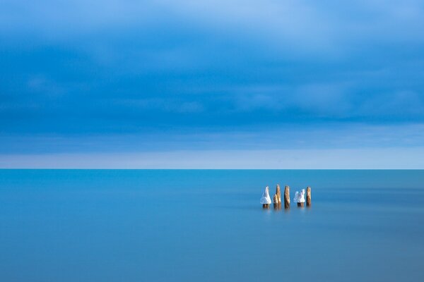 Paysage de la mer et du ciel minimalisme