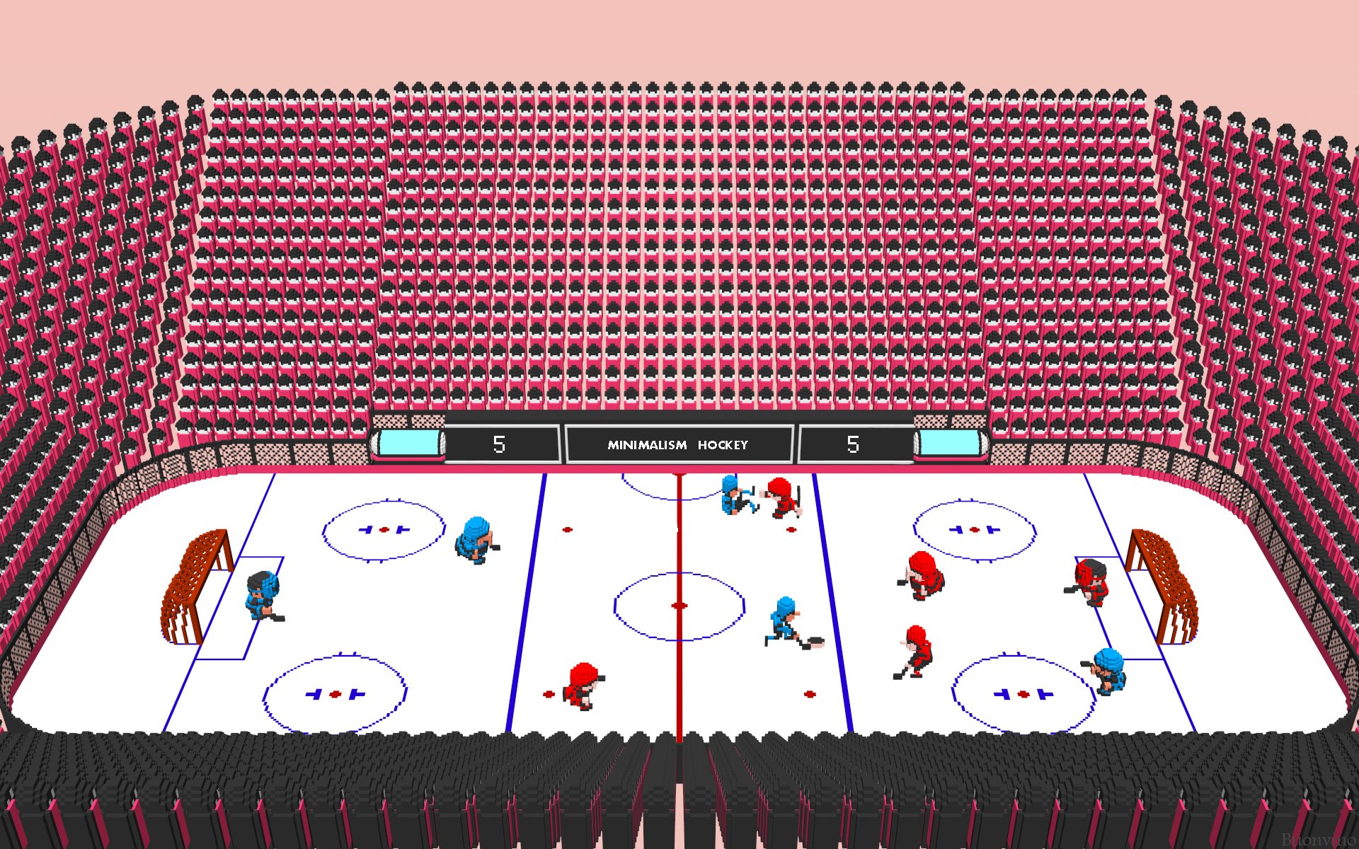 campo da hockey su disco parco giochi scatola nero puck sul ghiaccio giocatori di hockey squadra blu rosso nhl momento decisivo puck puck minimalismo