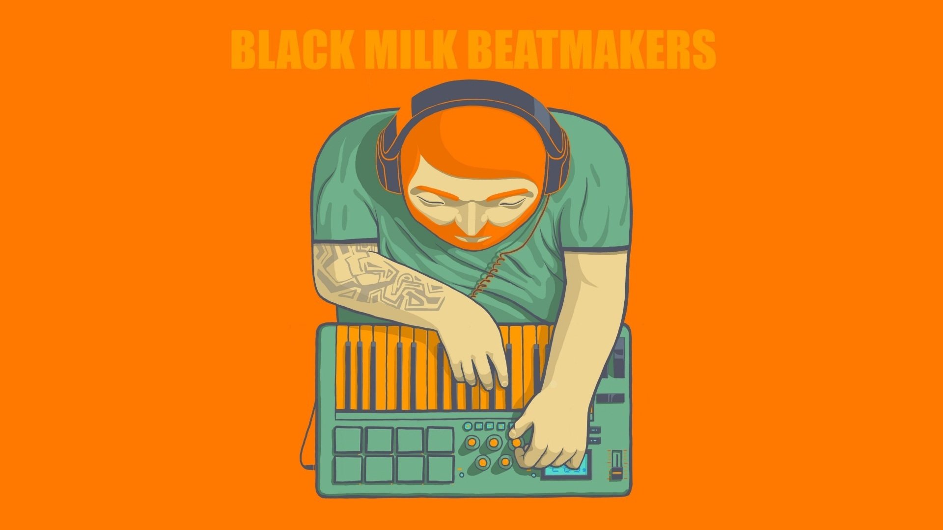 dj minimalismo logotipo logotipo black milk beatmakers mezclador