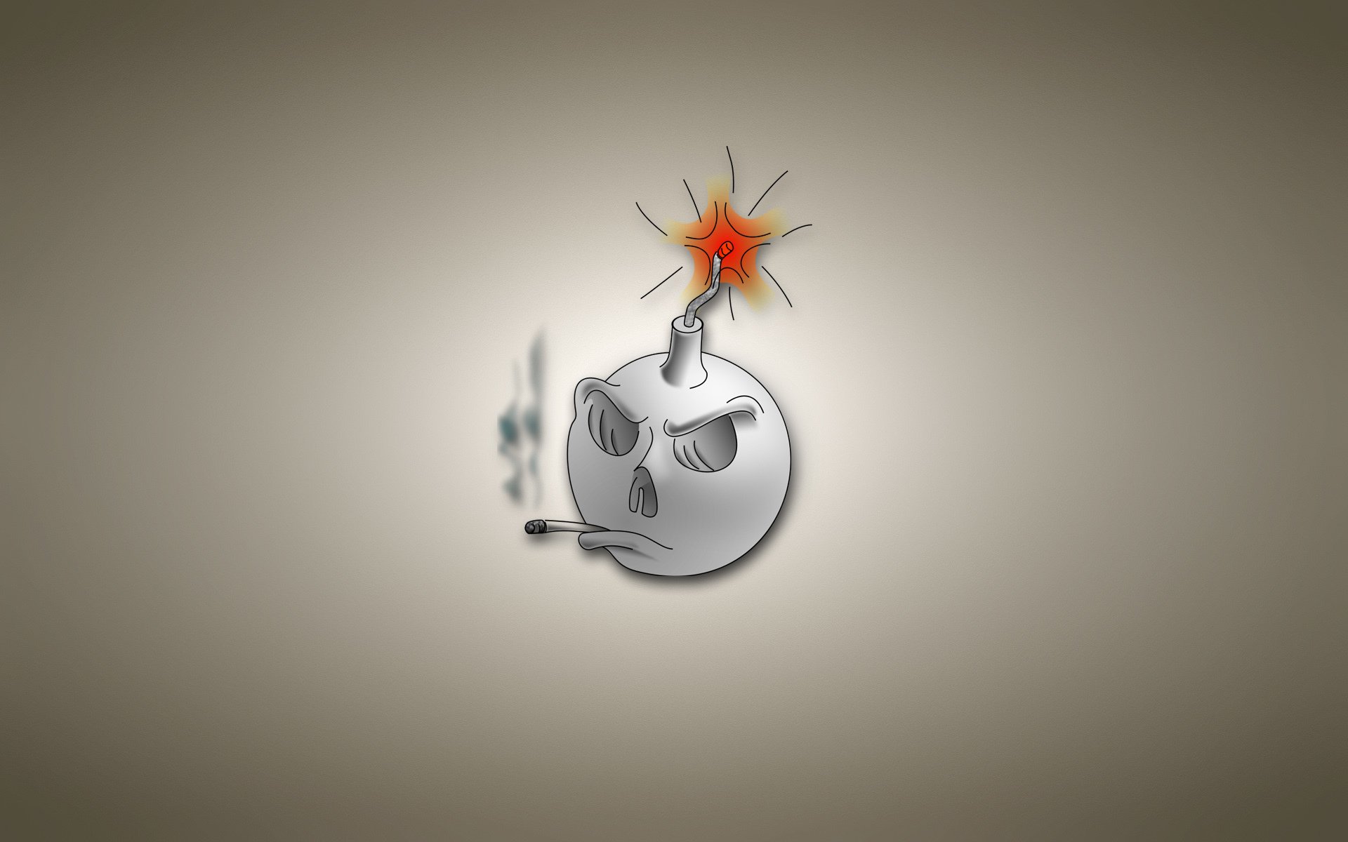 bomb cigarette smoke the wick light background