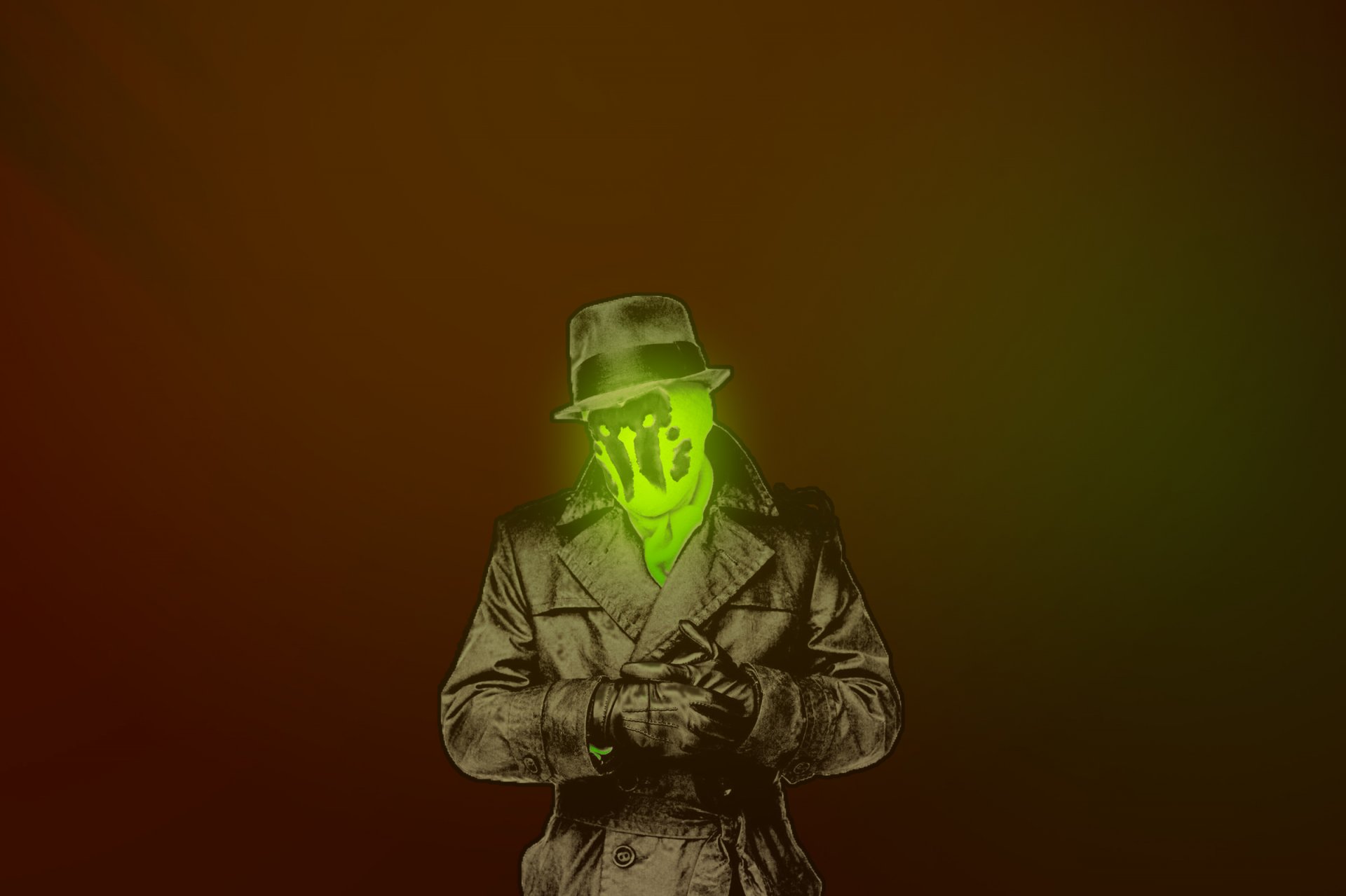 rorschach custodi acido luminoso uomo vuoto cappello verde