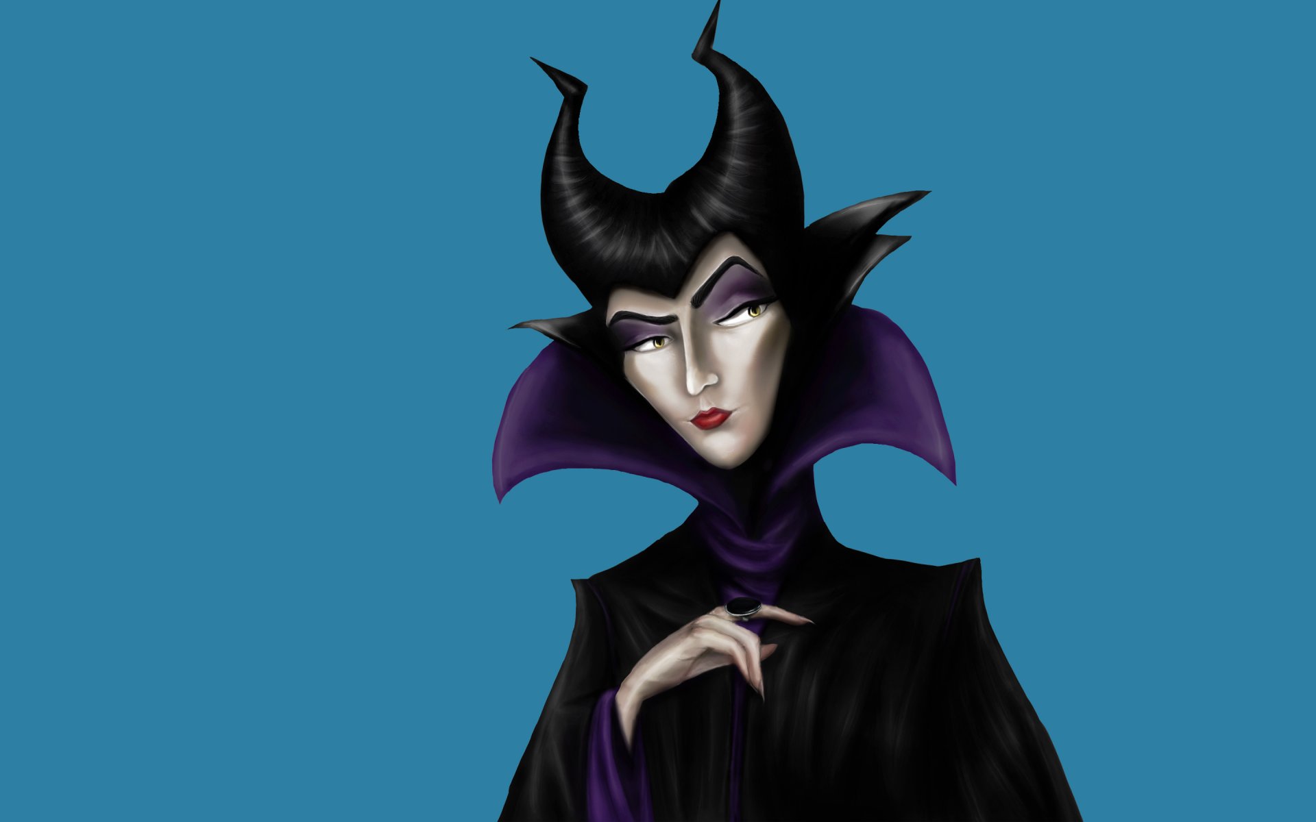 maleficent maleficent girl minimalism blue background