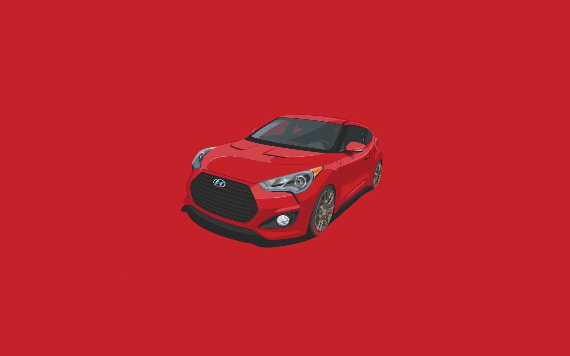 hyundai veloster car red minimalistic