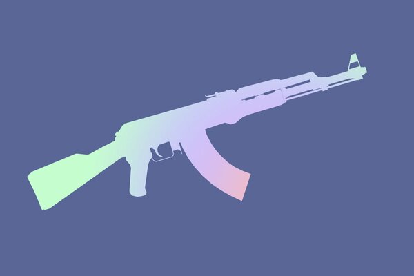 Fusil Kalashnikov en colores pastel