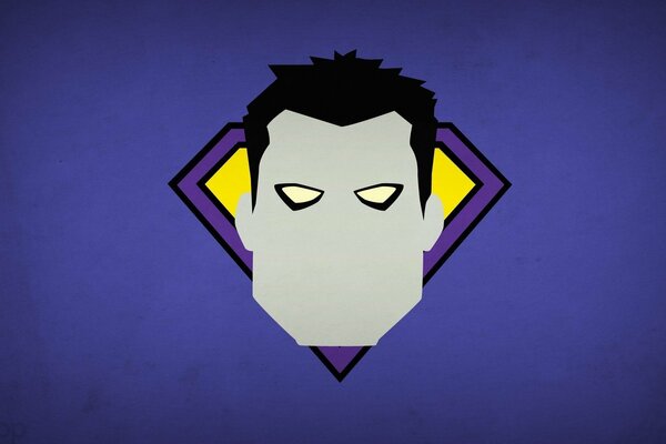 Minimalistic art with the hero of the DC universe Bizarro