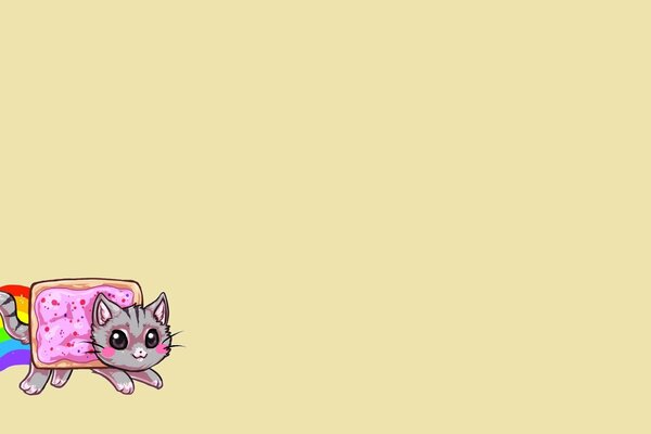 Cute cat on beige background