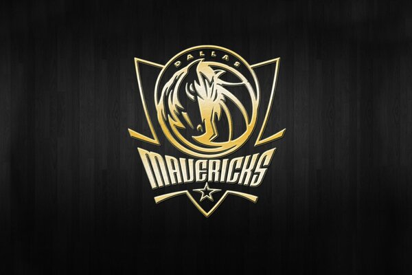 Dallas Mavericks Basketball Club Emblem, NBA in Gold