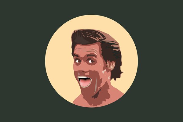 Il volto di Jim Carrey su sfondo verde