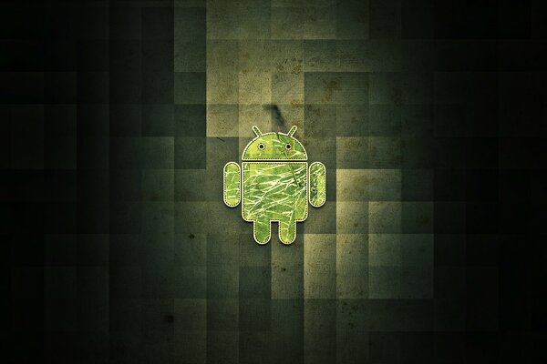 Emblème Android sur fond vert