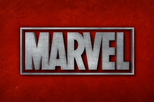 Marvel logo on a red background