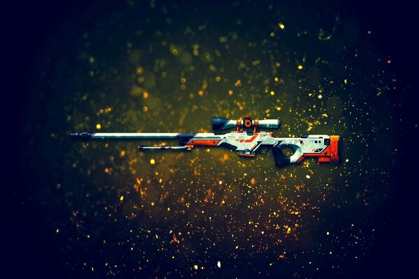 Fusil de sniper cool sur fond clair